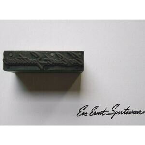 Eve Ernst Sportswear Metal Wood Vintage Printers Stamp Plate Atlantic City NJ